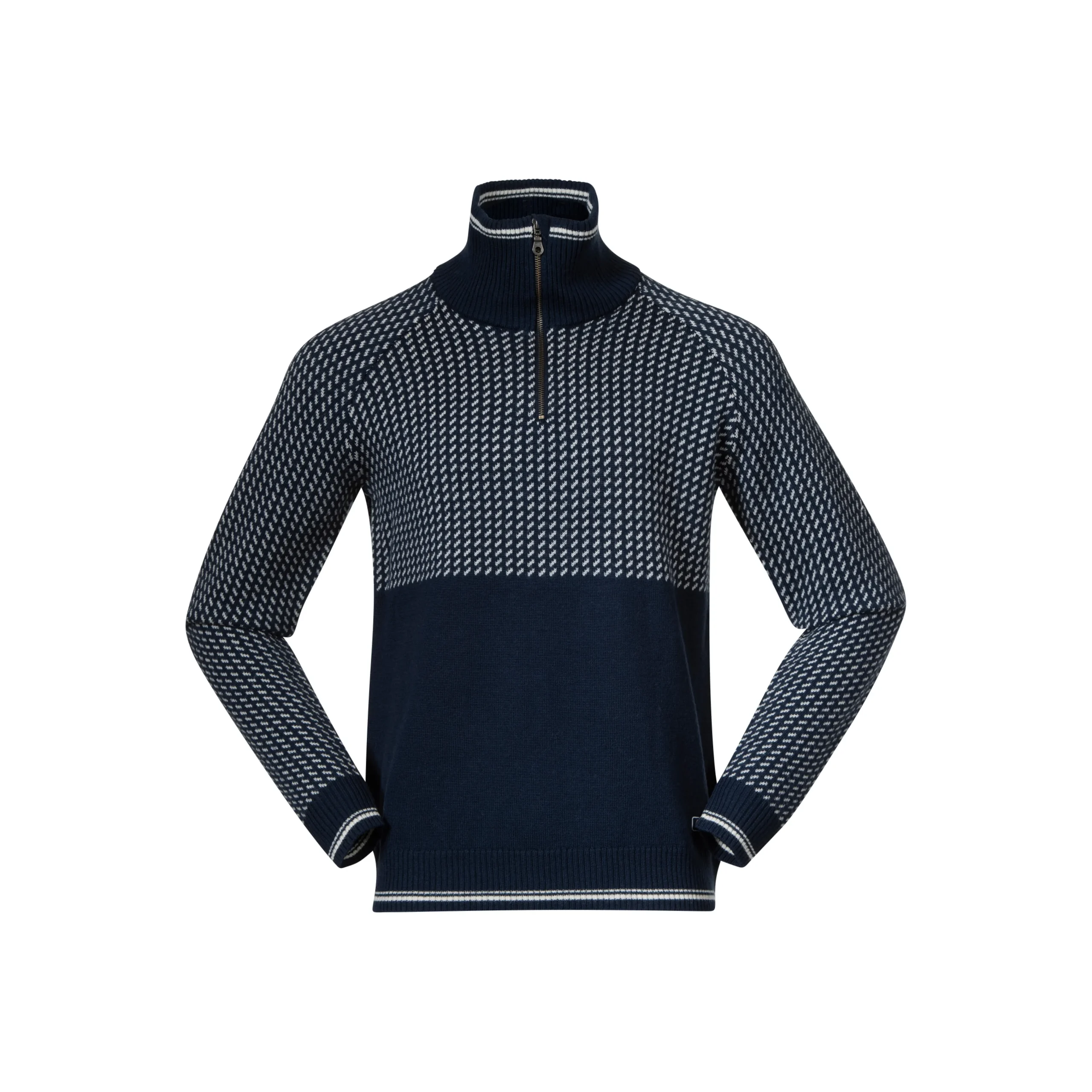 Fashion Bergans Alvdal Wool Half Zip - Navy / Vanilla White