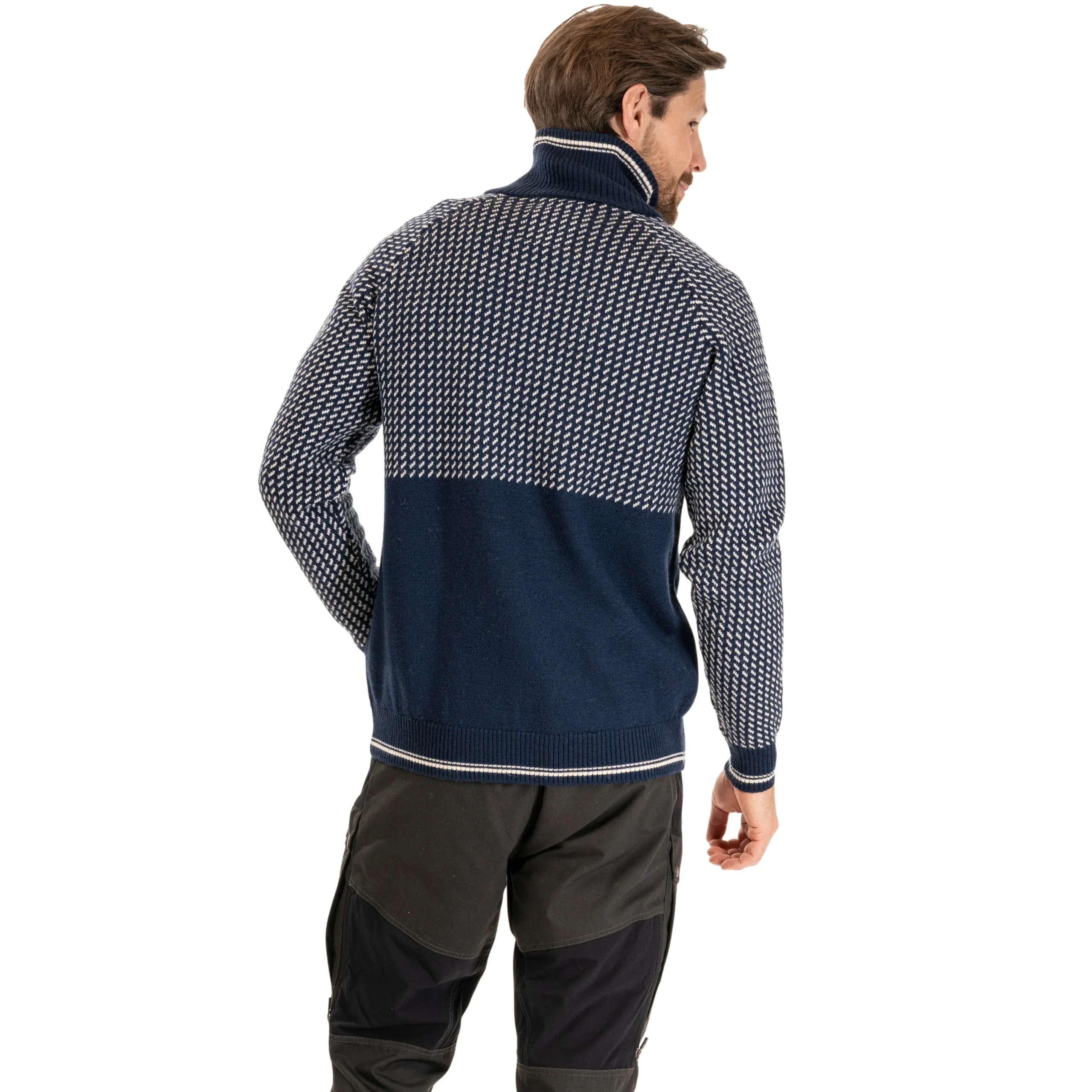 Fashion Bergans Alvdal Wool Half Zip - Navy / Vanilla White