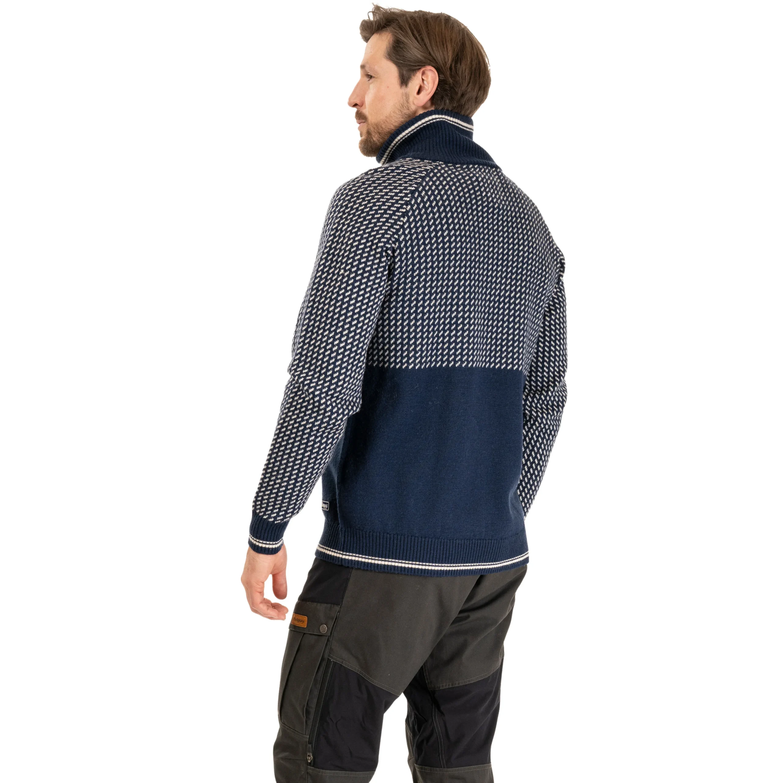 Fashion Bergans Alvdal Wool Half Zip - Navy / Vanilla White