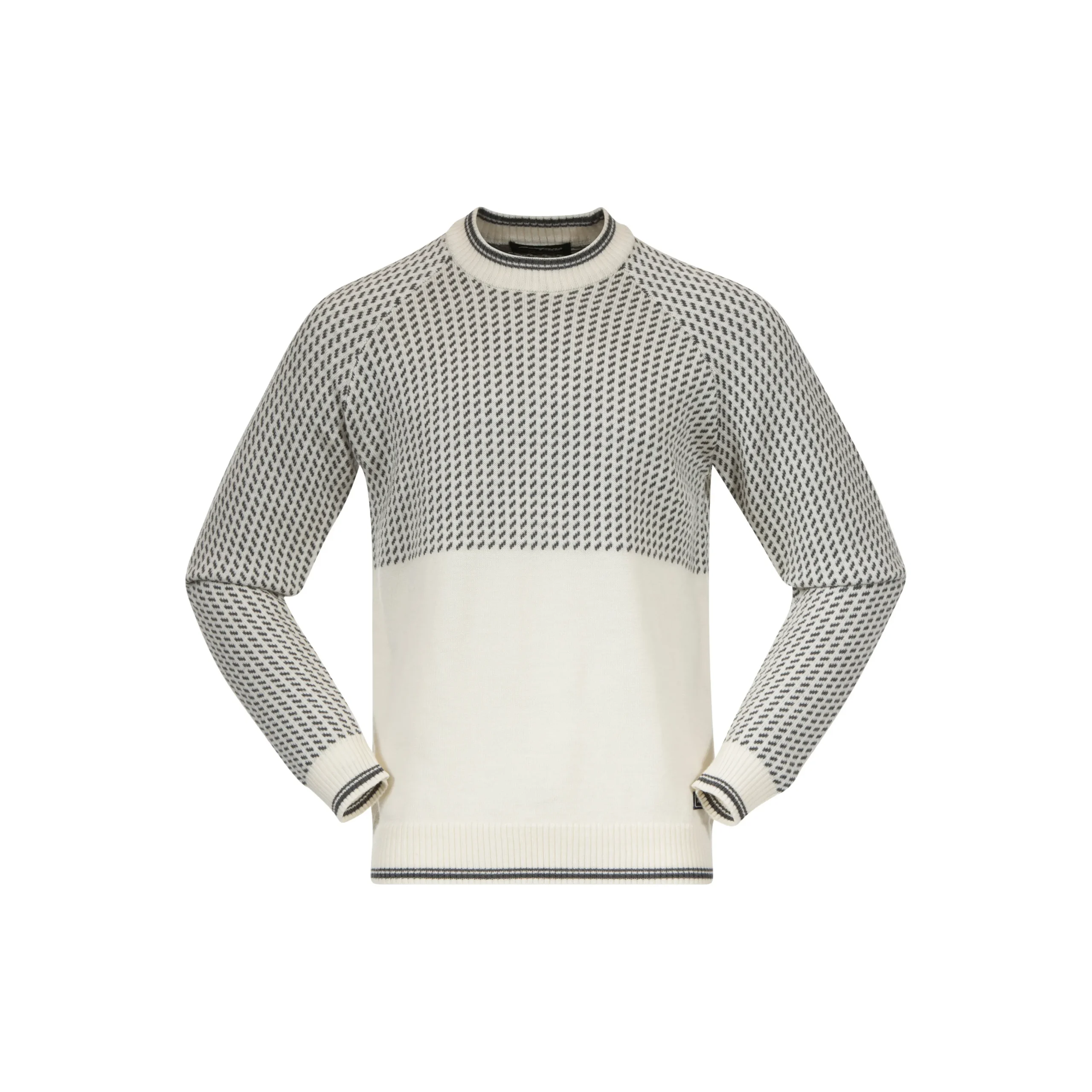 New Bergans Alvdal Wool Jumper - Vanilla White / Solid Dark Grey