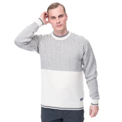 New Bergans Alvdal Wool Jumper - Vanilla White / Solid Dark Grey