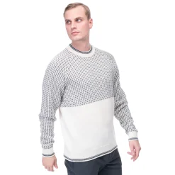 New Bergans Alvdal Wool Jumper - Vanilla White / Solid Dark Grey