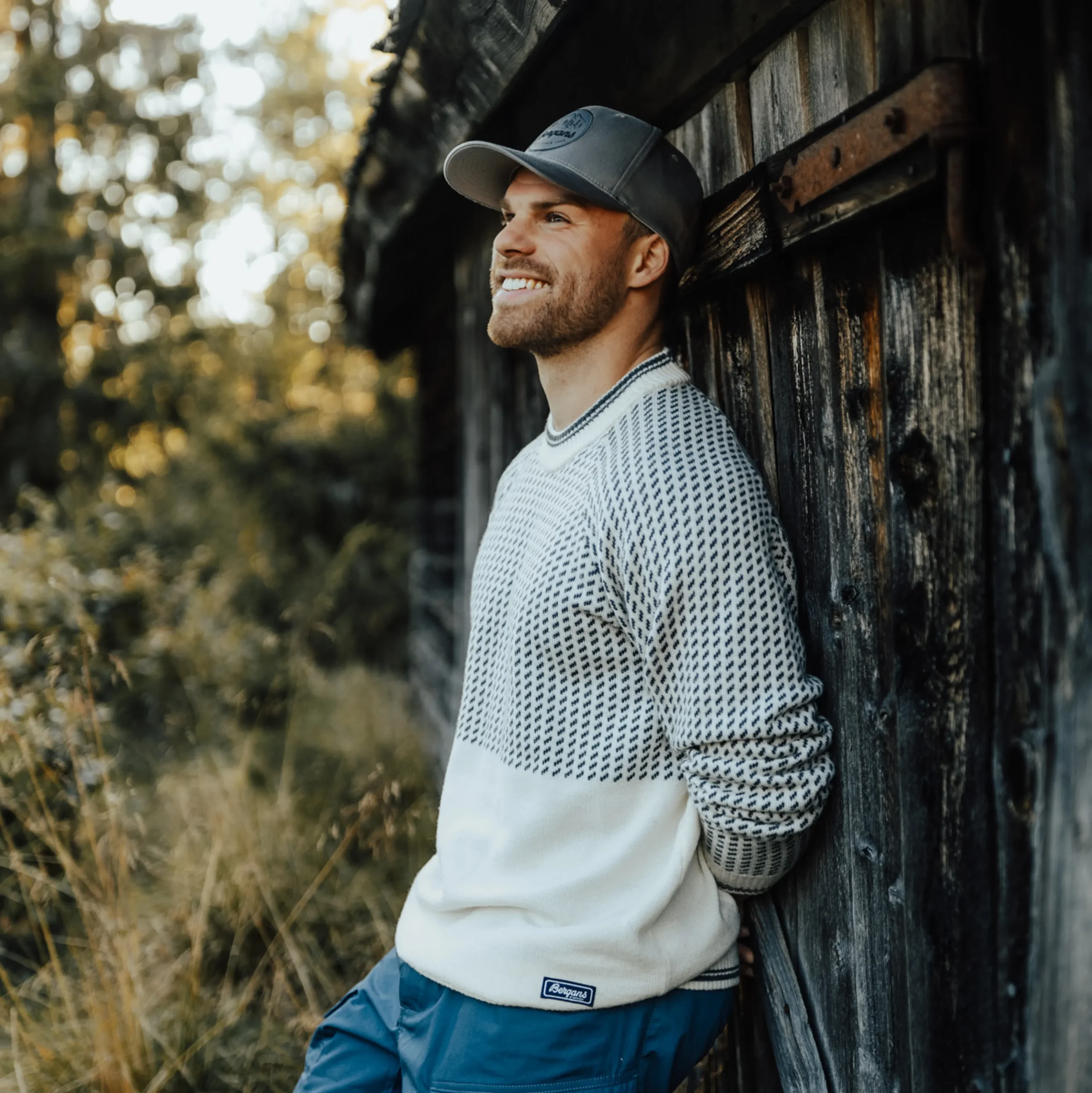 New Bergans Alvdal Wool Jumper - Vanilla White / Solid Dark Grey