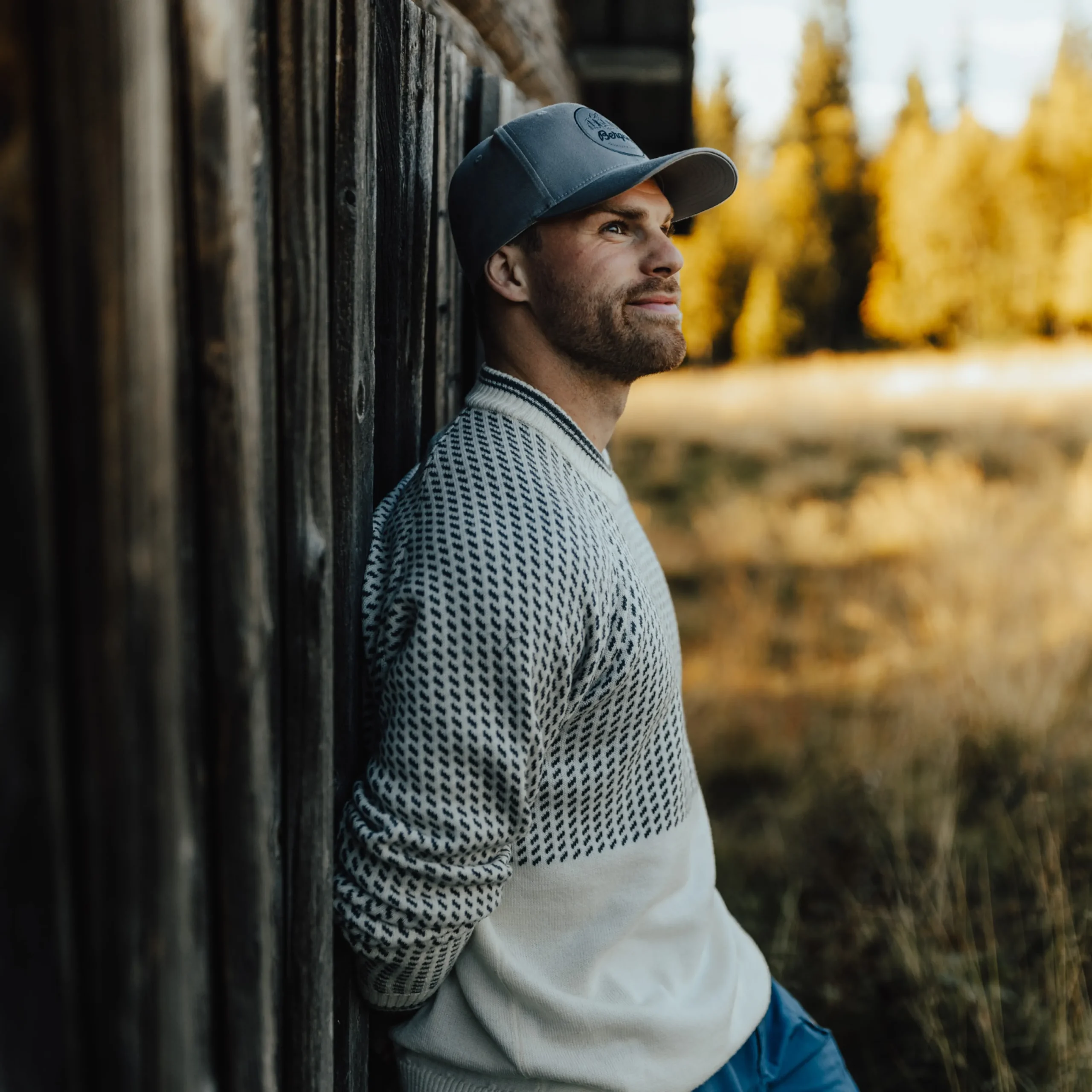 New Bergans Alvdal Wool Jumper - Vanilla White / Solid Dark Grey