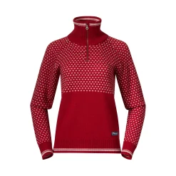 Best Bergans Alvdal Wool W Half Zip - Red / Vanilla White
