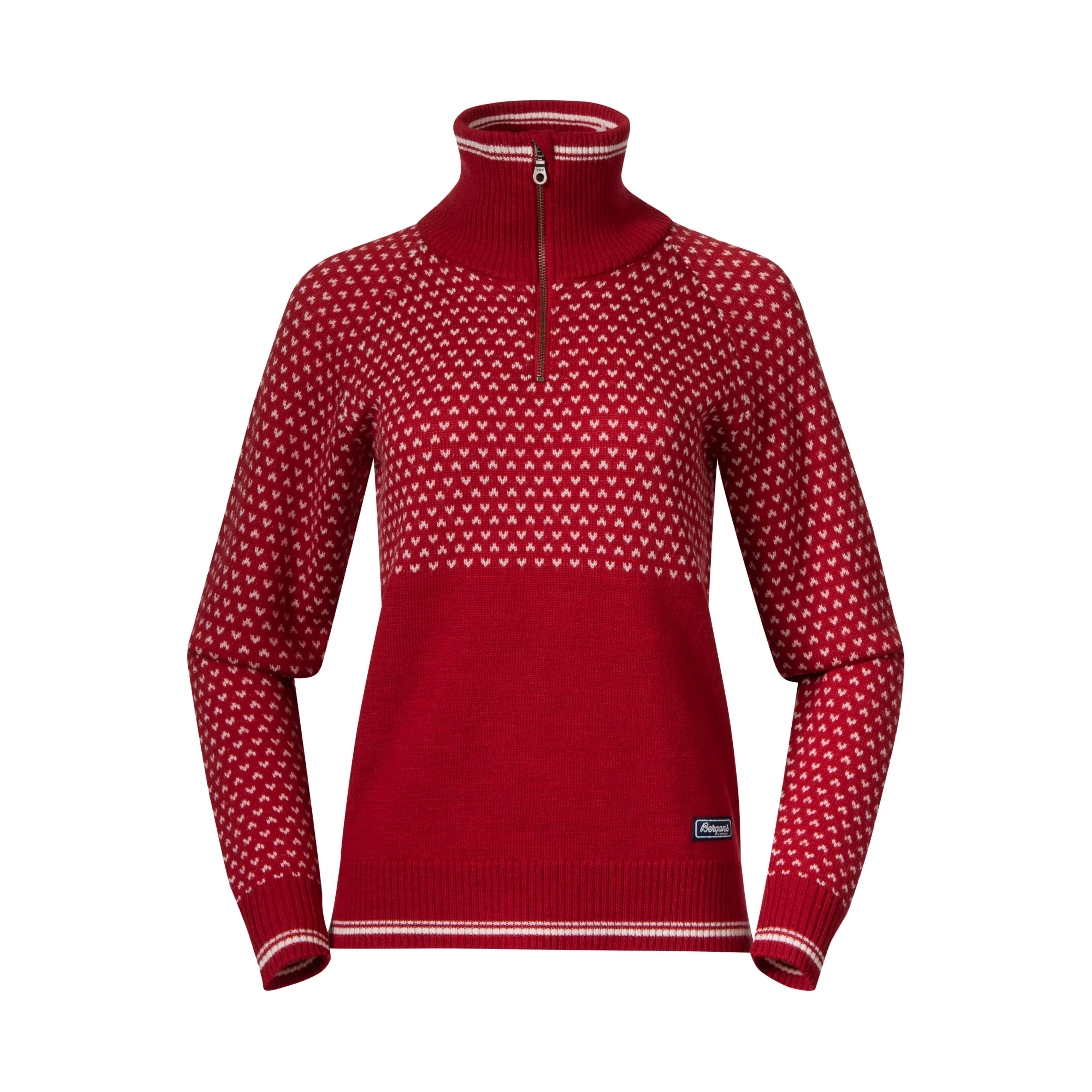 Best Bergans Alvdal Wool W Half Zip - Red / Vanilla White