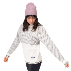 Outlet Bergans Alvdal Wool W Jumper - Vanilla White / Solid Dark Grey