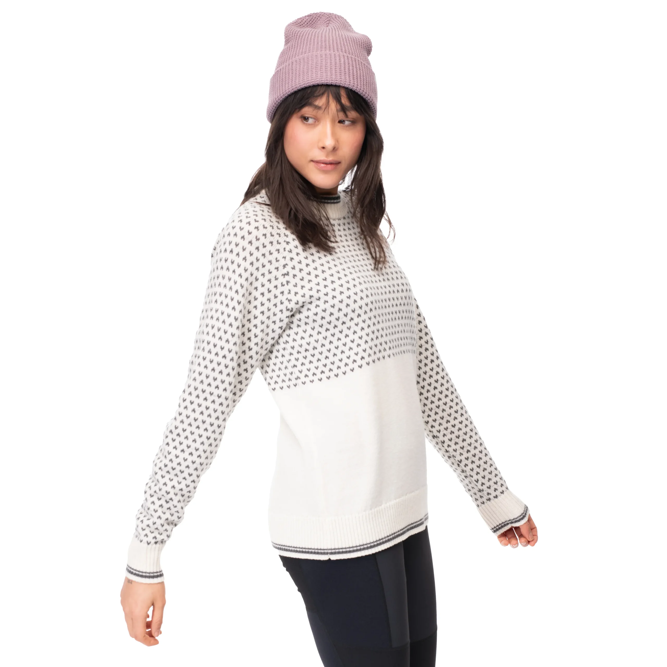 Outlet Bergans Alvdal Wool W Jumper - Vanilla White / Solid Dark Grey