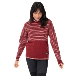 Cheap Bergans Alvdal Wool W Jumper - Chianti Red / Vanilla White