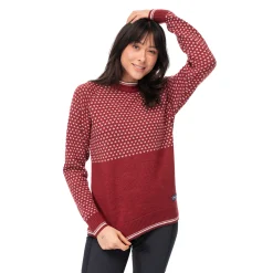 Cheap Bergans Alvdal Wool W Jumper - Chianti Red / Vanilla White