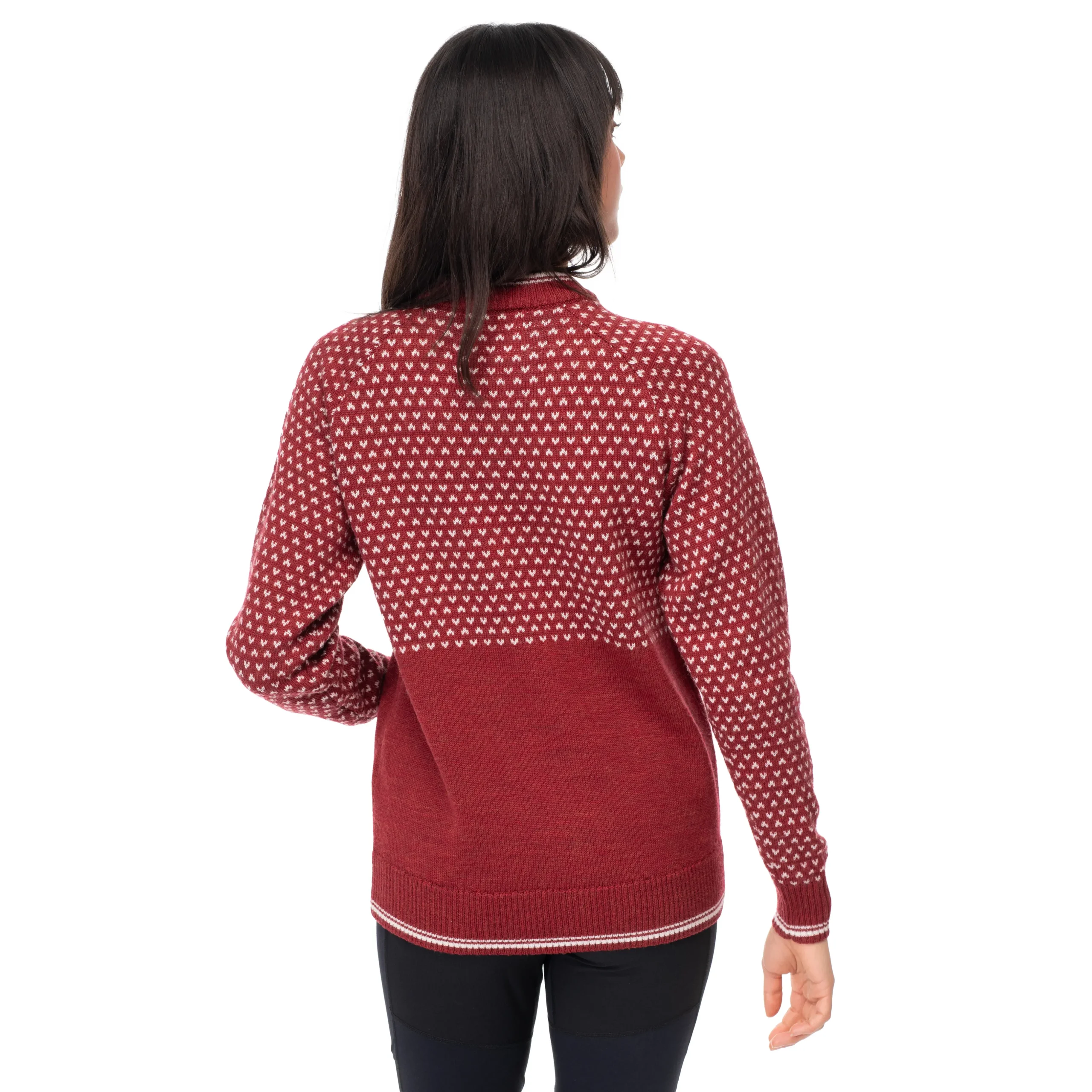 Cheap Bergans Alvdal Wool W Jumper - Chianti Red / Vanilla White
