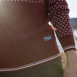 Cheap Bergans Alvdal Wool W Jumper - Chianti Red / Vanilla White