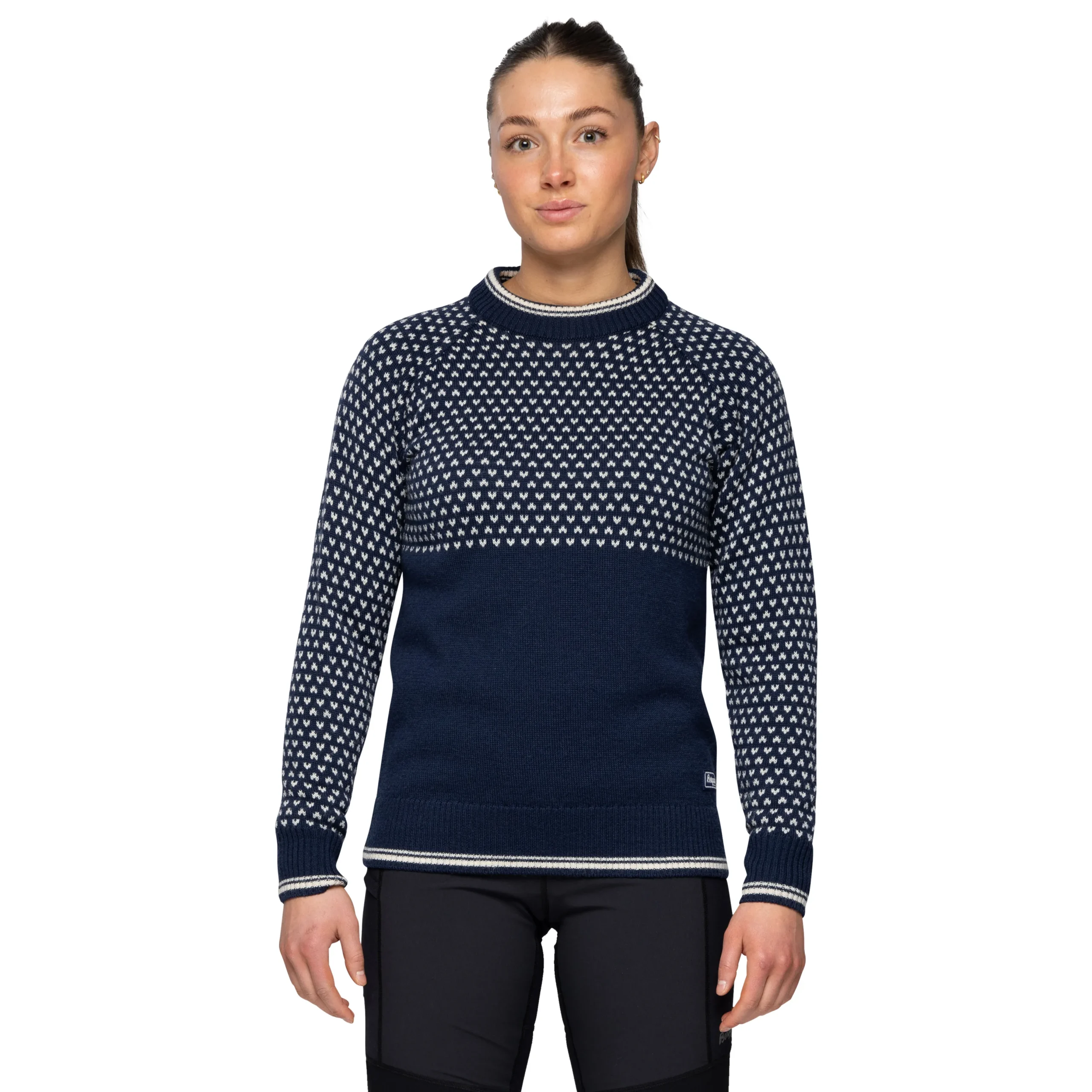 Cheap Bergans Alvdal Wool W Jumper - Navy / Vanilla White