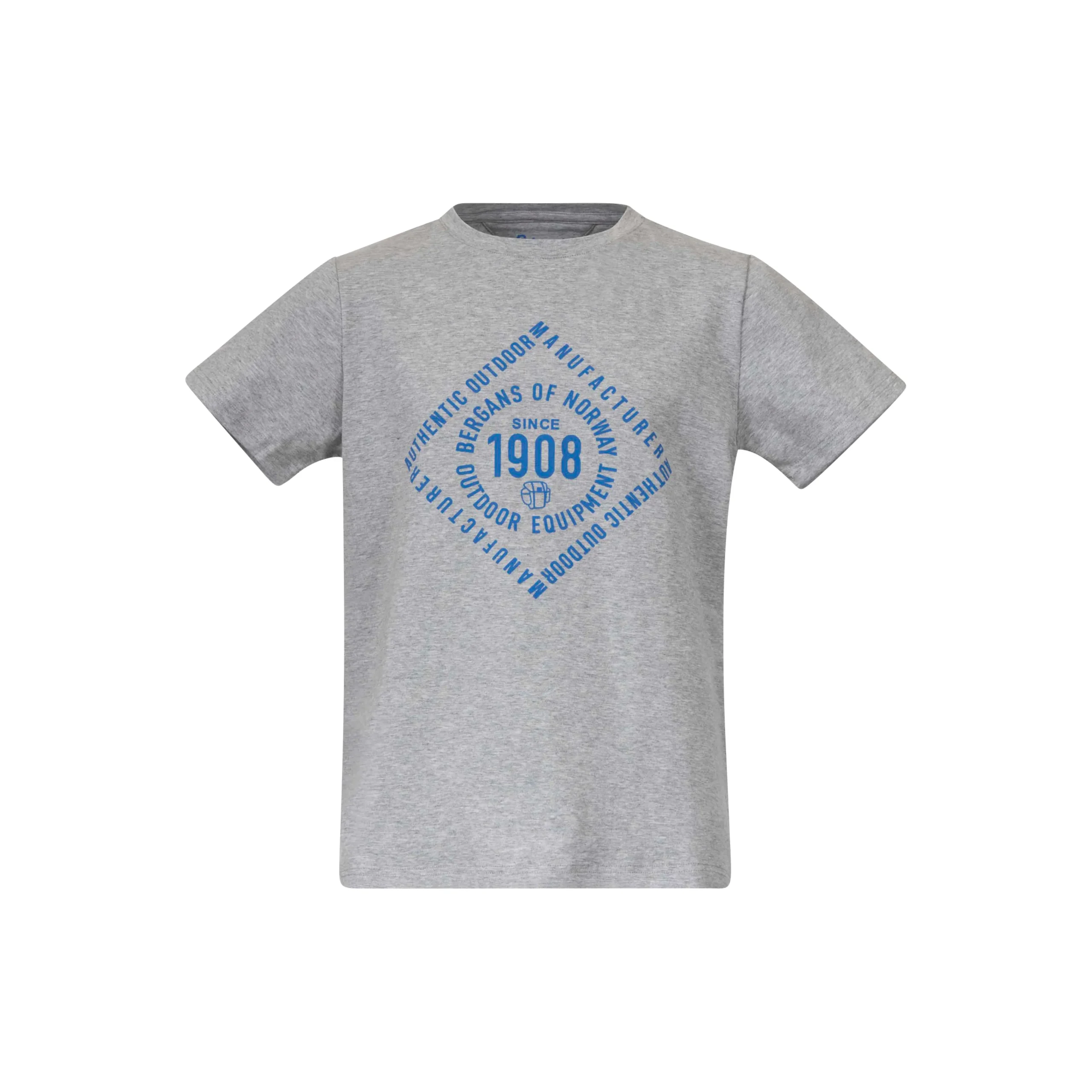 New Bergans 1908 Youth Tee Grey Melange