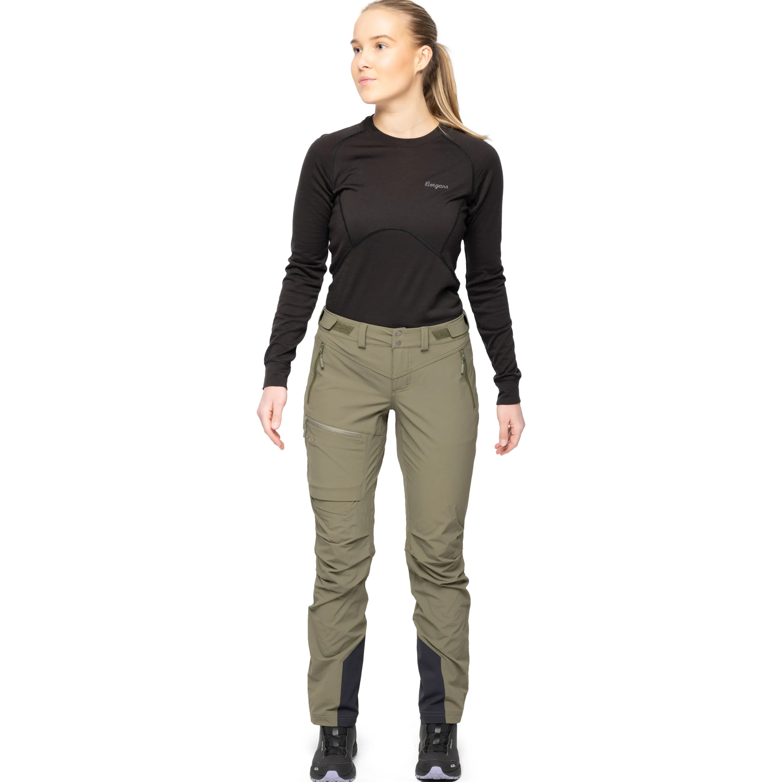 Sale Bergans Breheimen Softshell W Pants - Dark Green Mud