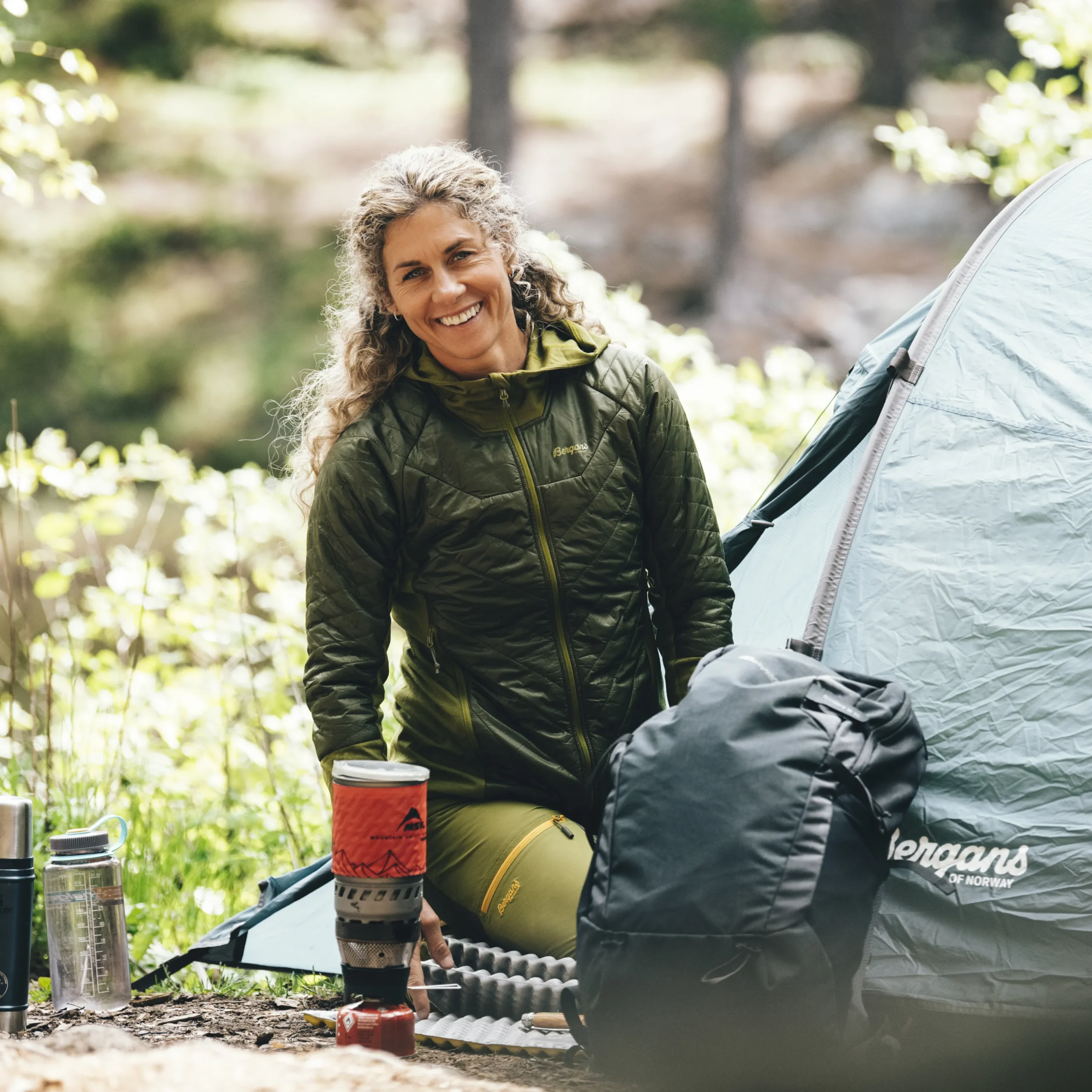 Flash Sale Bergans Cecilie Light Insulated Hybrid Jacket - Dark Olive Green