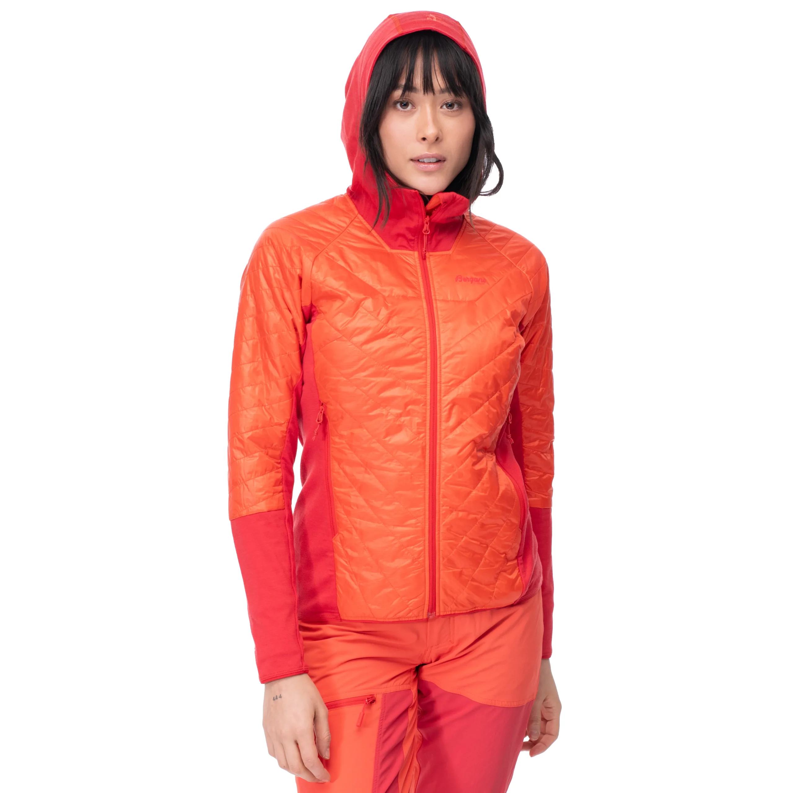 Clearance Bergans Cecilie Light Insulated Hybrid Jacket - Energy Red