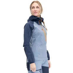 Fashion Bergans Cecilie Light Wind Anorak - Misty Sky Blue / Navy Blue