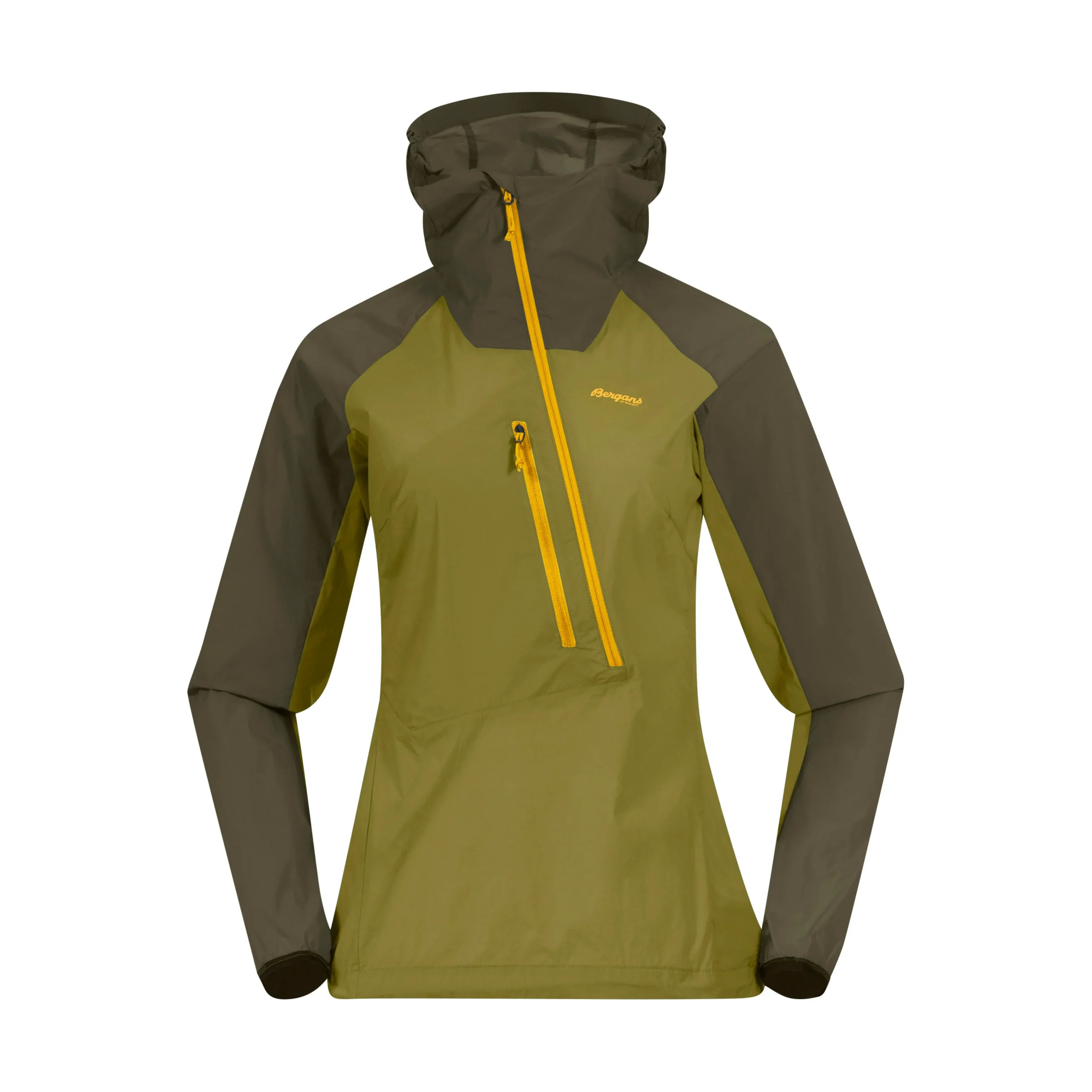 Clearance Bergans Cecilie Light Wind Anorak - Trail Green / Dark Olive Green