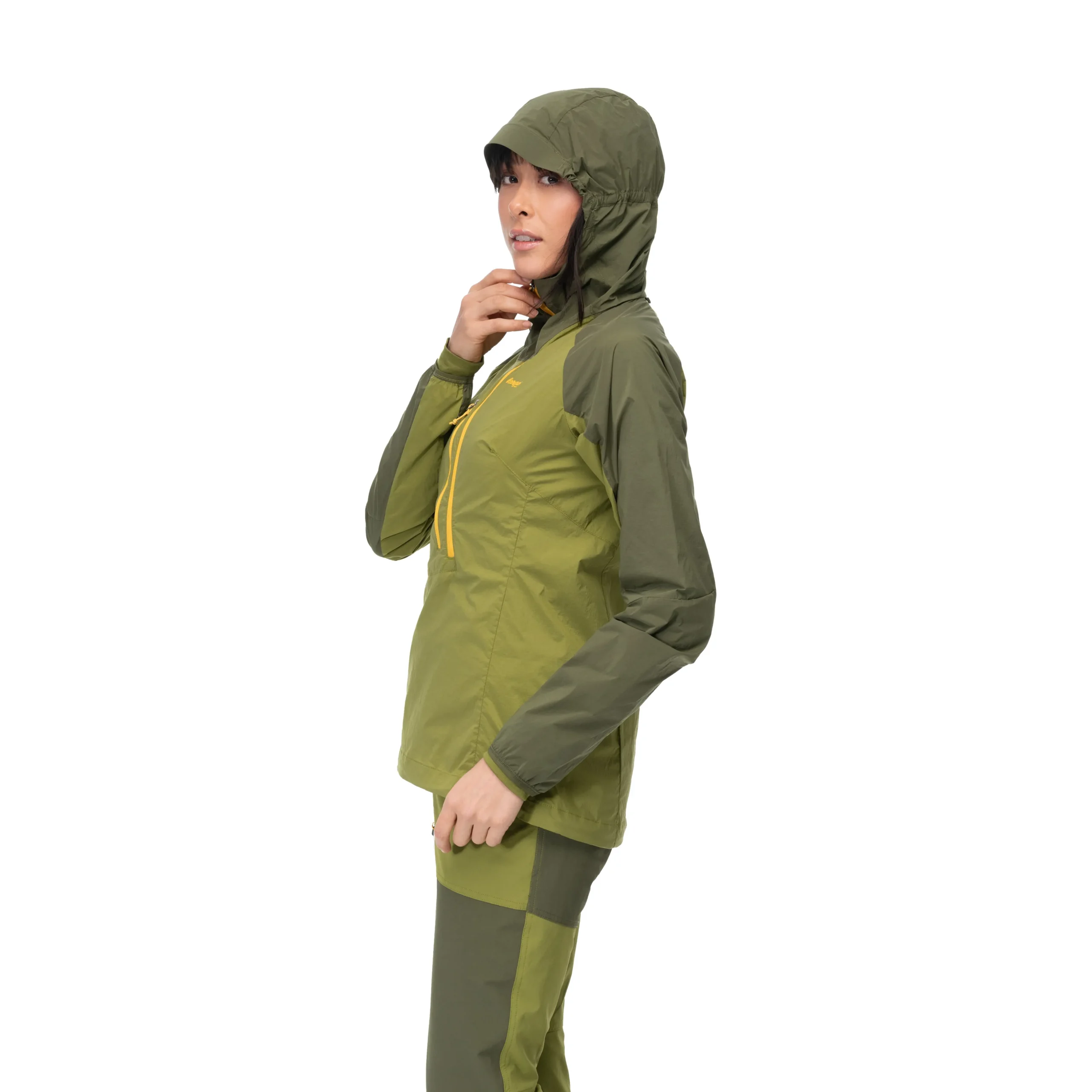Clearance Bergans Cecilie Light Wind Anorak - Trail Green / Dark Olive Green