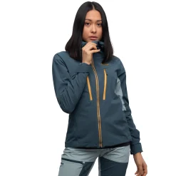 Online Bergans Cecilie Mountain Softshell Jacket - Orion Blue / Misty Forest