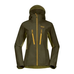 New Bergans Cecilie Mountain Softshell Jacket - Dark Olive Green / Trail Green