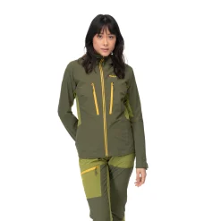 New Bergans Cecilie Mountain Softshell Jacket - Dark Olive Green / Trail Green