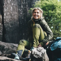 New Bergans Cecilie Mountain Softshell Pants - Trail Green / Dark Olive Green