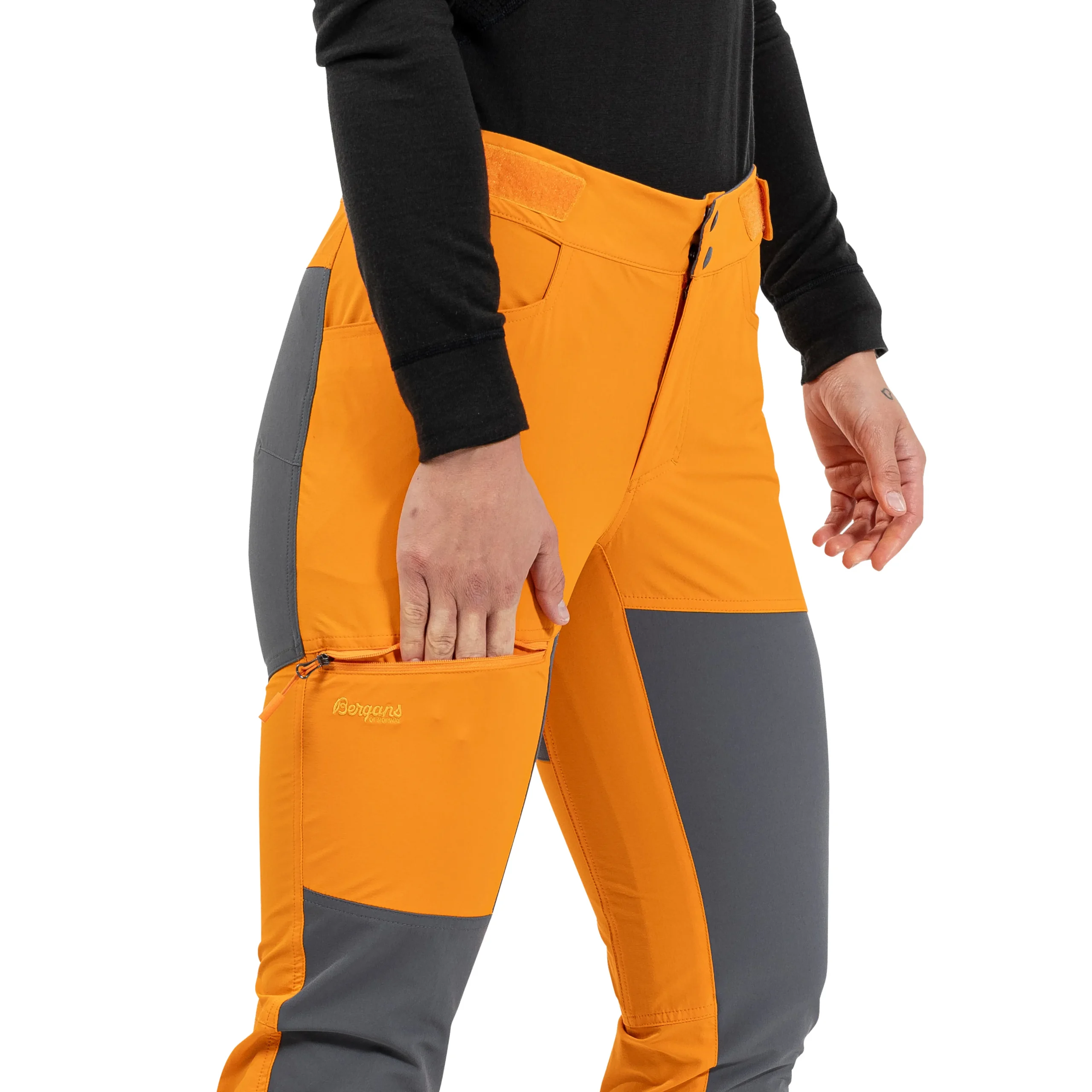 Cheap Bergans Cecilie Mountain Softshell Pants - Cloudberry Yellow / Solid Dark Grey