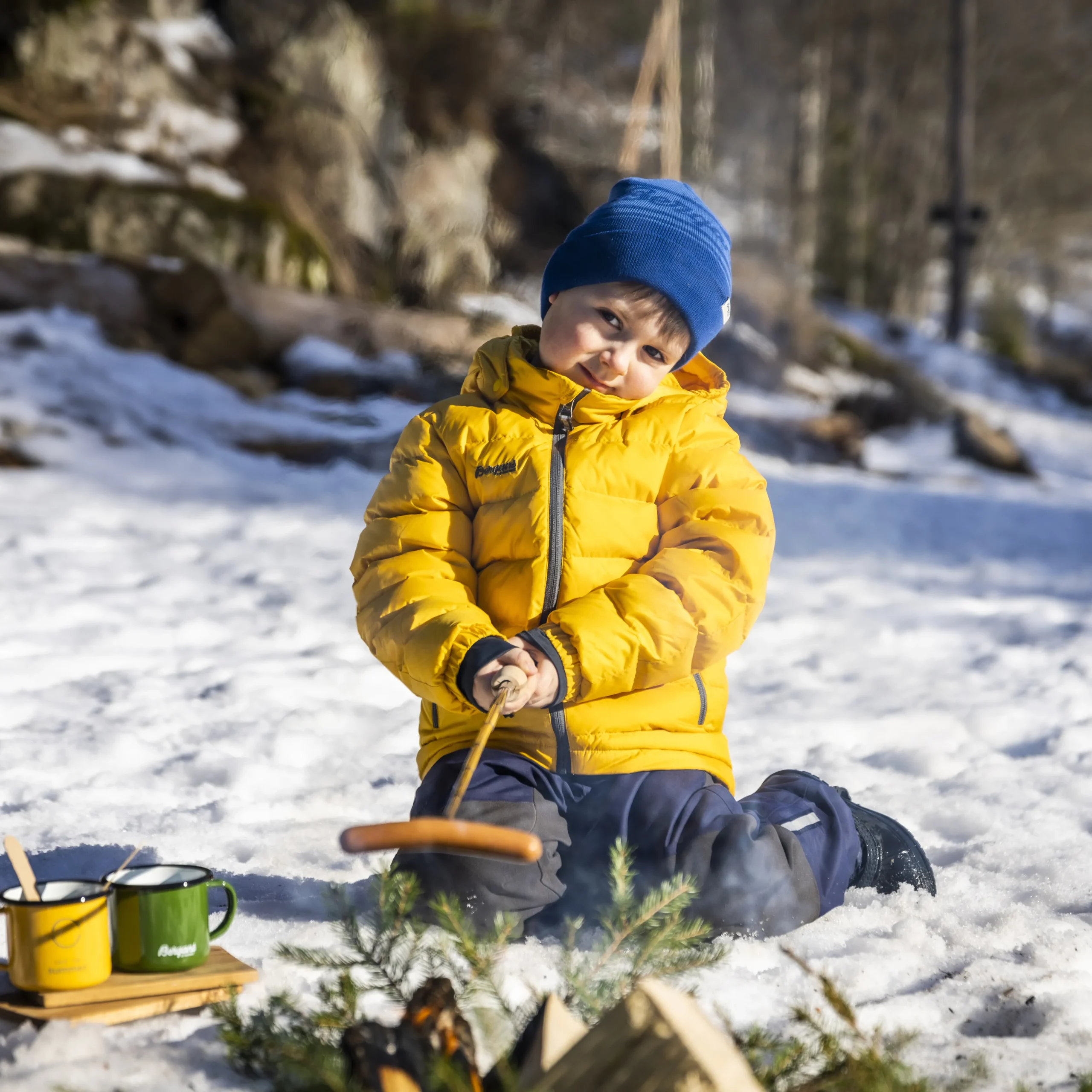 Sale Bergans Down Kids Jacket - Light Golden Yellow