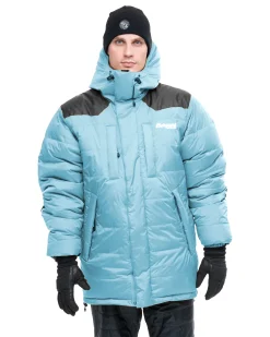 New Bergans Expedition Down Unisex Parka - Arctic Ocean Blue / Black