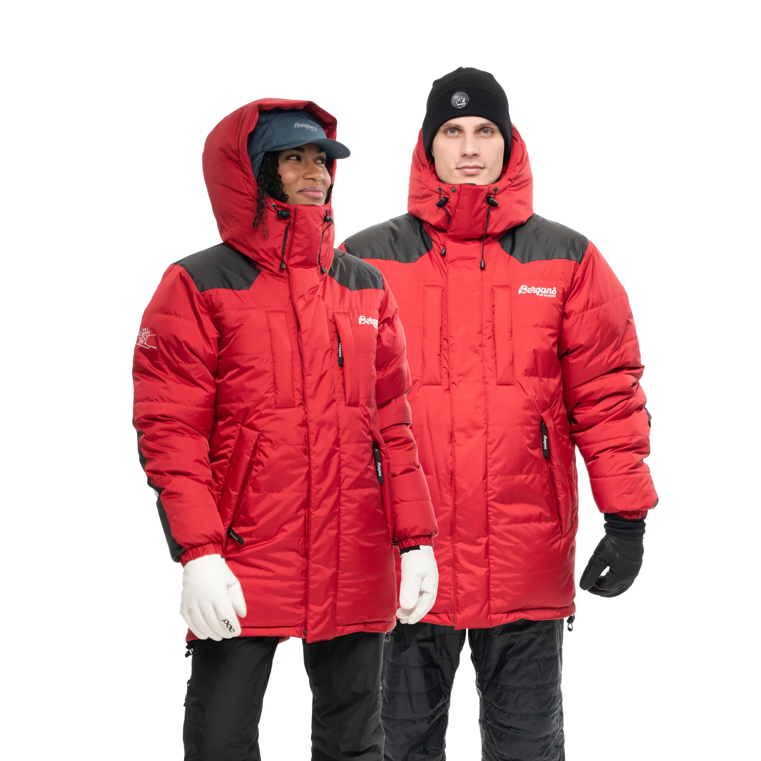 Outlet Bergans Expedition Down Unisex Parka - Red / Black