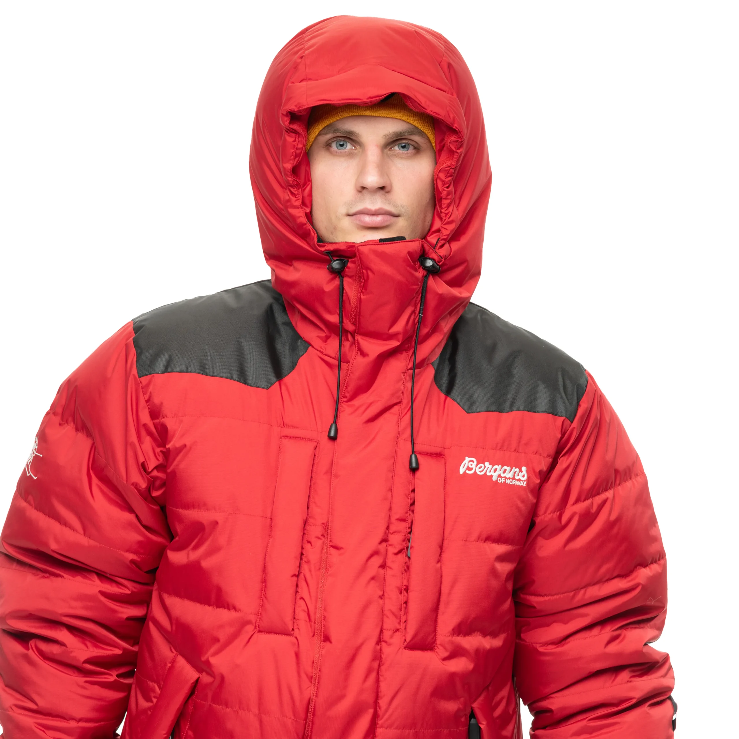 Outlet Bergans Expedition Down Unisex Parka - Red / Black