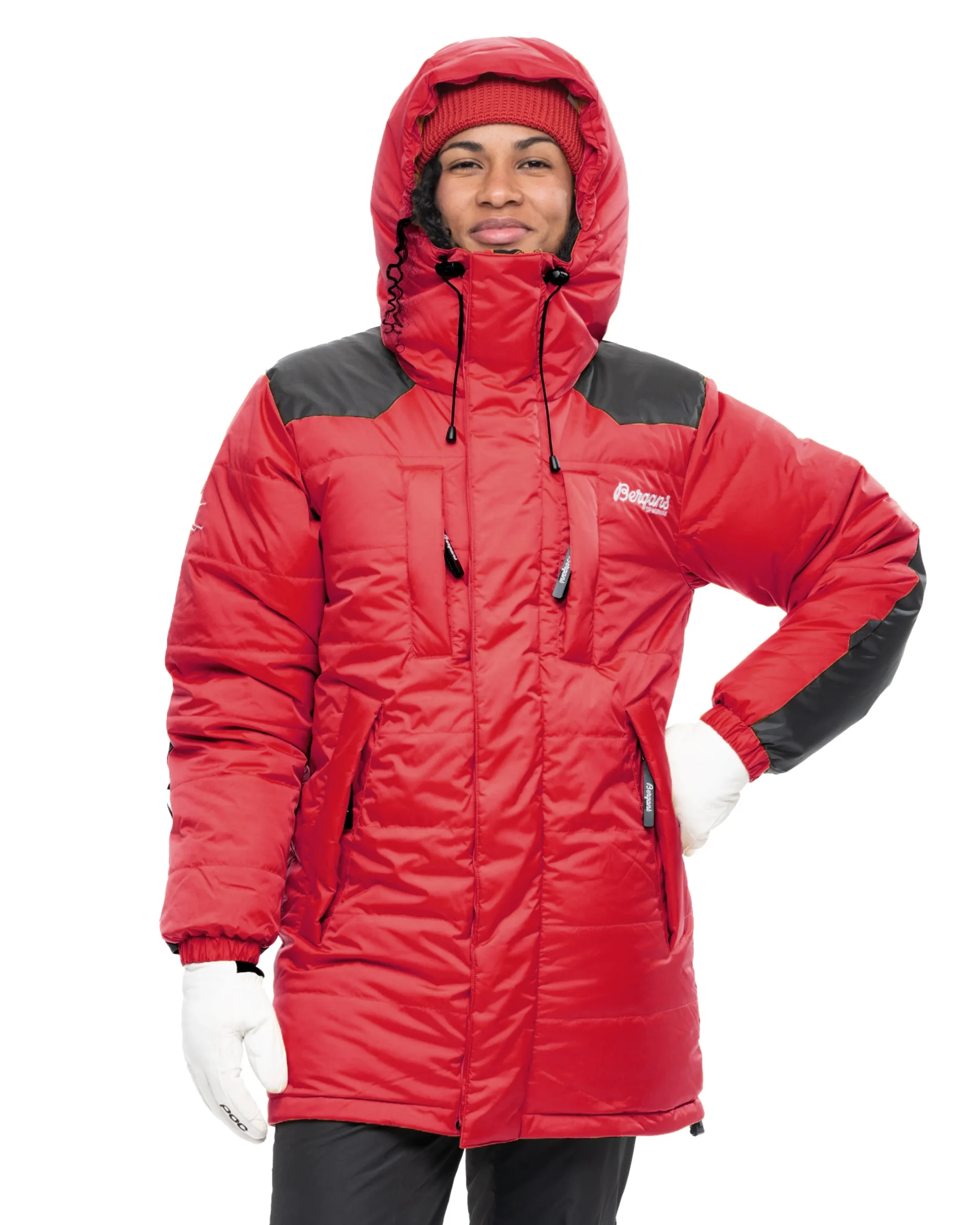 Outlet Bergans Expedition Down Unisex Parka - Red / Black