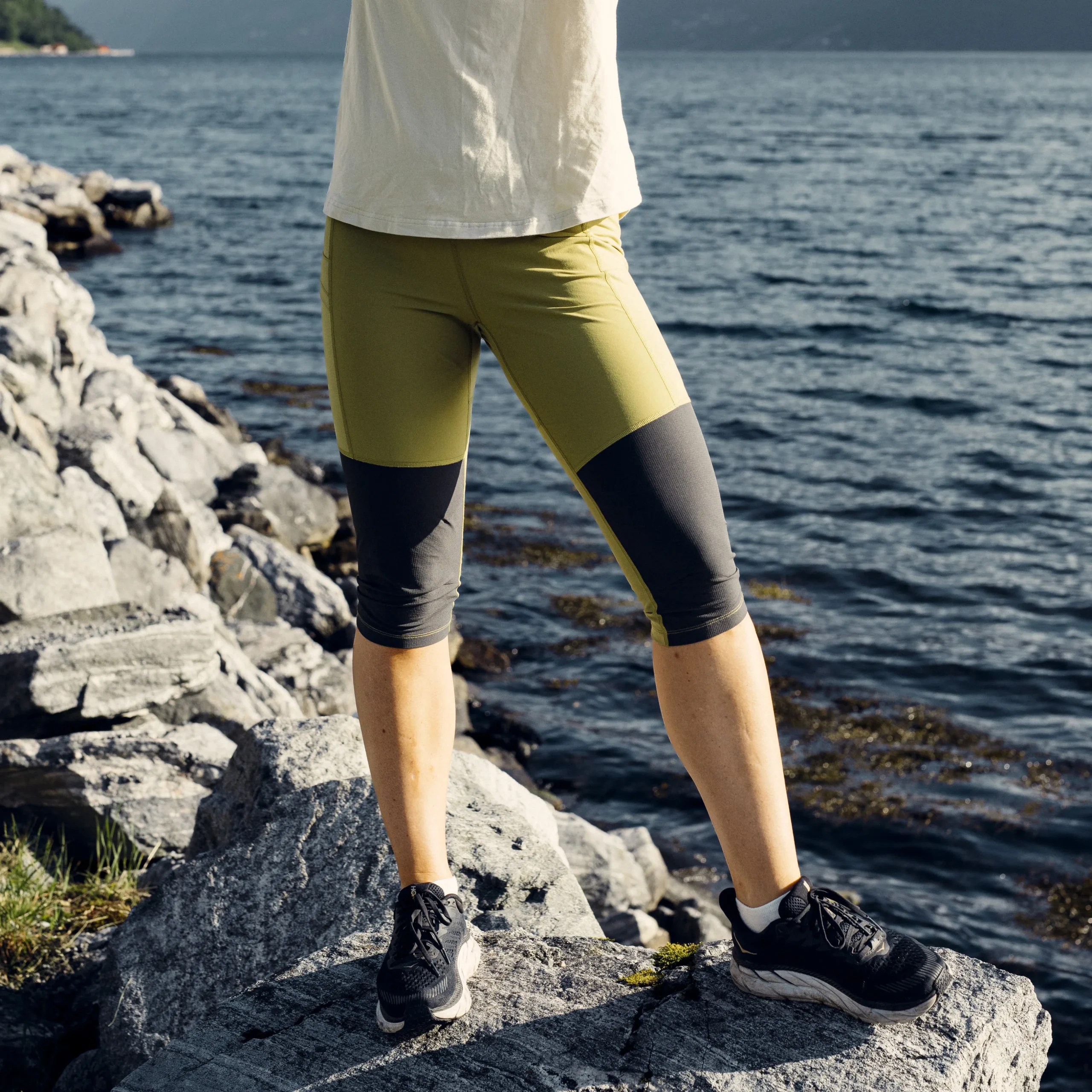 Cheap Bergans Fløyen ¾ Outdoor Tights Women - Olive Green