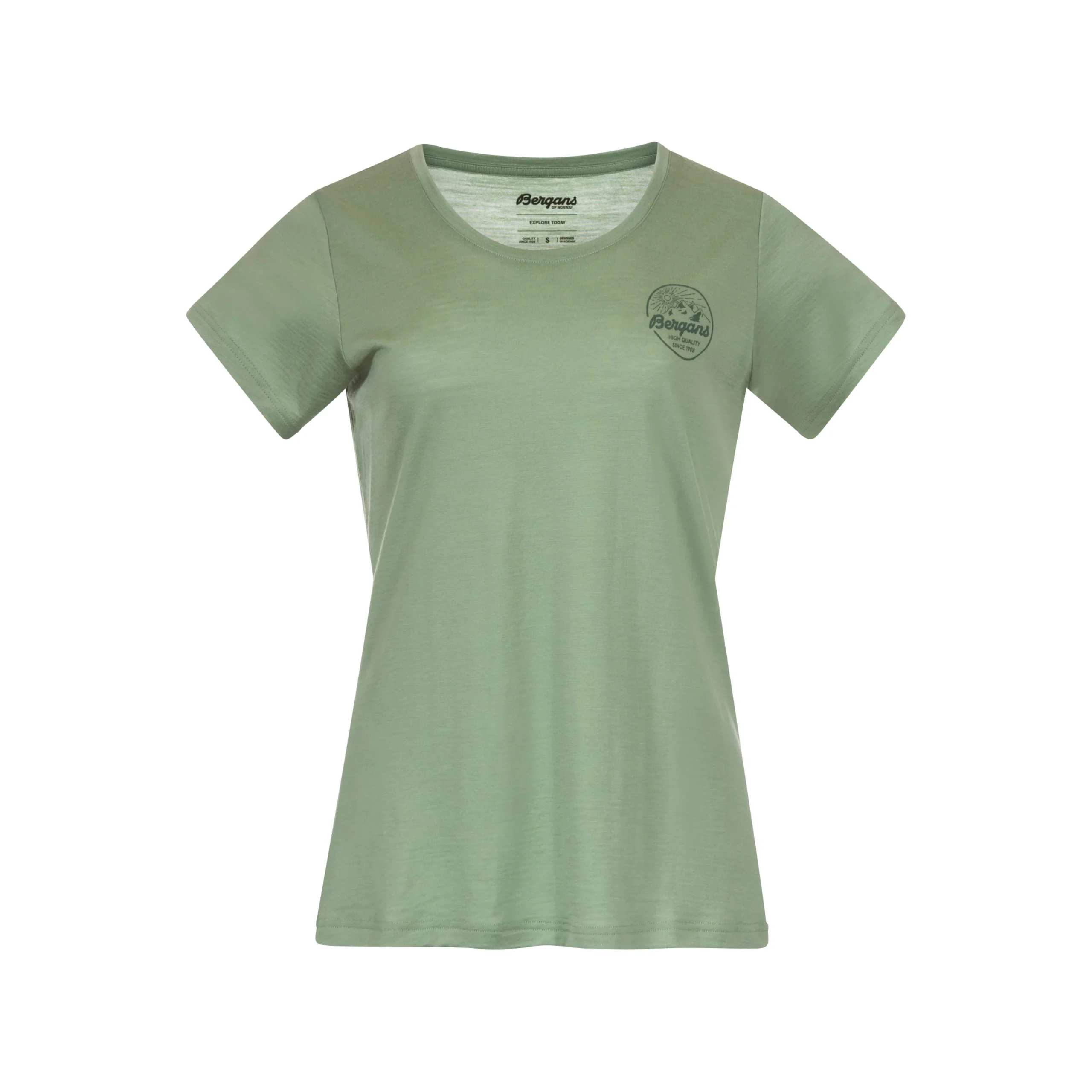 Fashion Bergans Graphic Wool W Tee - Jade Green
