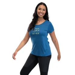 New Bergans Graphic Wool W Tee - North Sea Blue