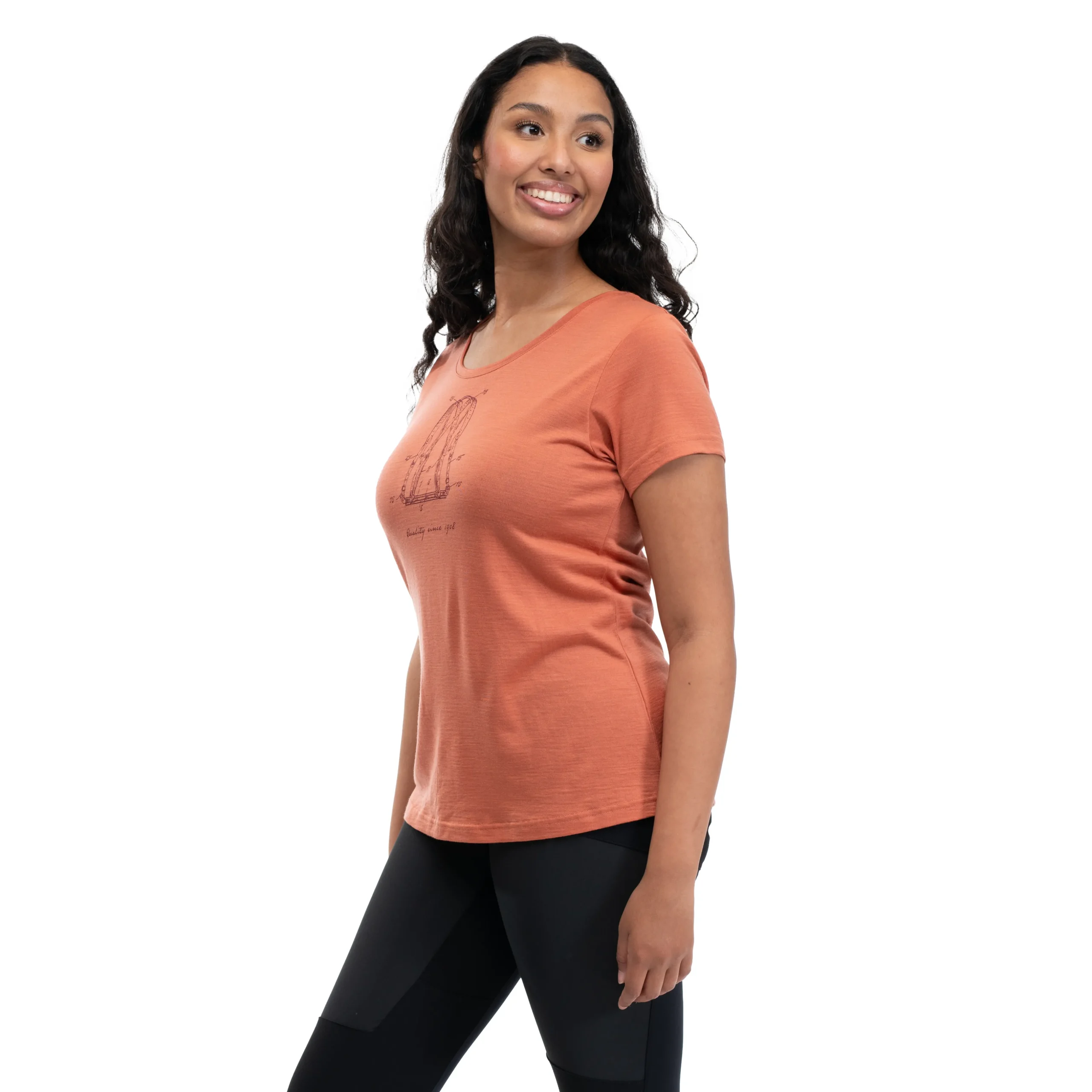 Best Sale Bergans Graphic Wool W Tee - Terracotta