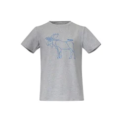 Online Bergans Graphic Youth Tee - Grey Melange / Strong Blue