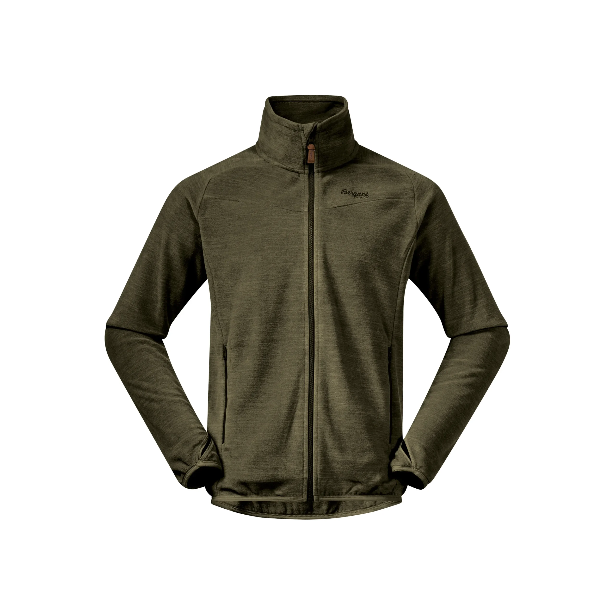 Sale Bergans Hareid Fleece Jacket NoHood - Dark Olive Green