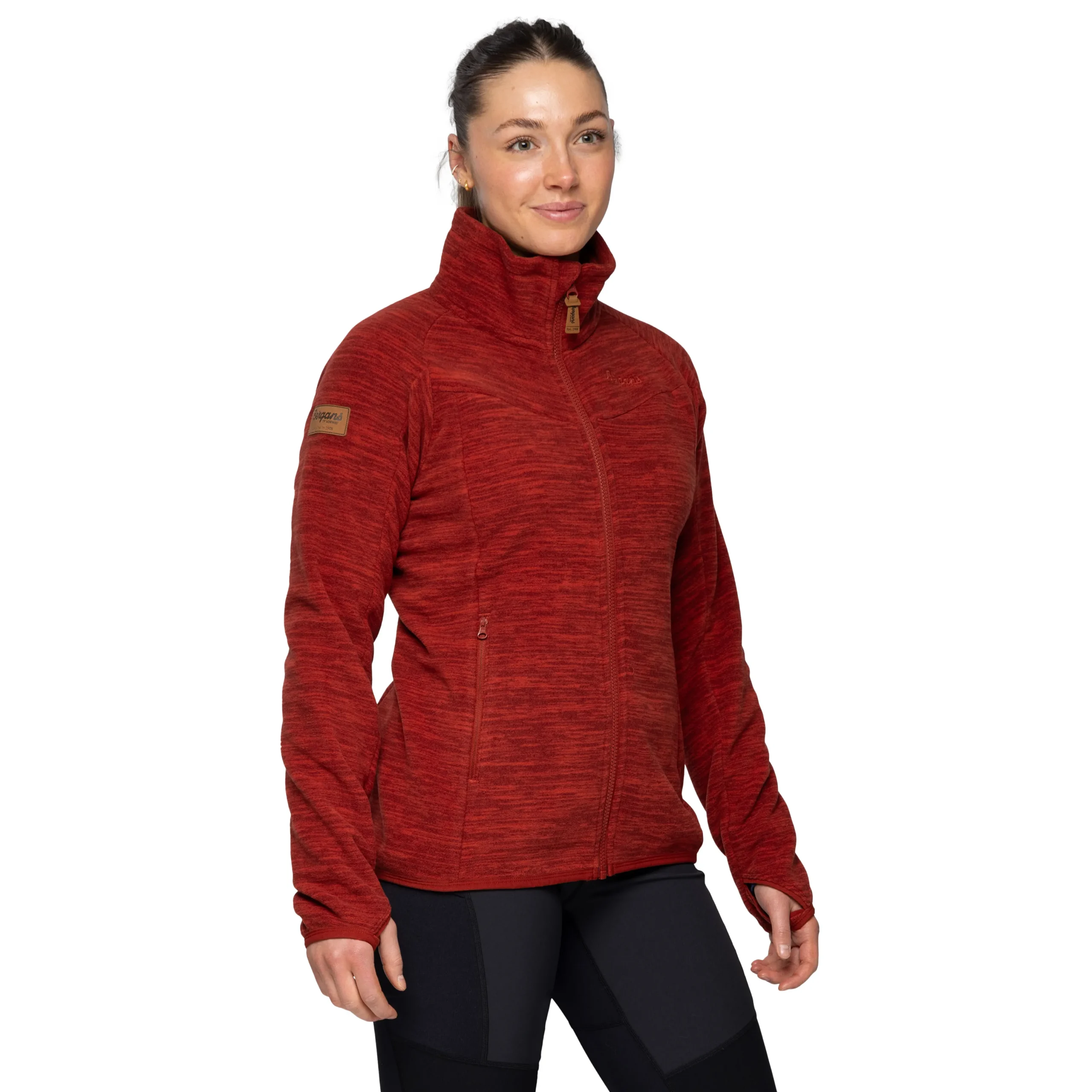 Sale Bergans Hareid Fleece W Jacket NoHood - Chianti Red