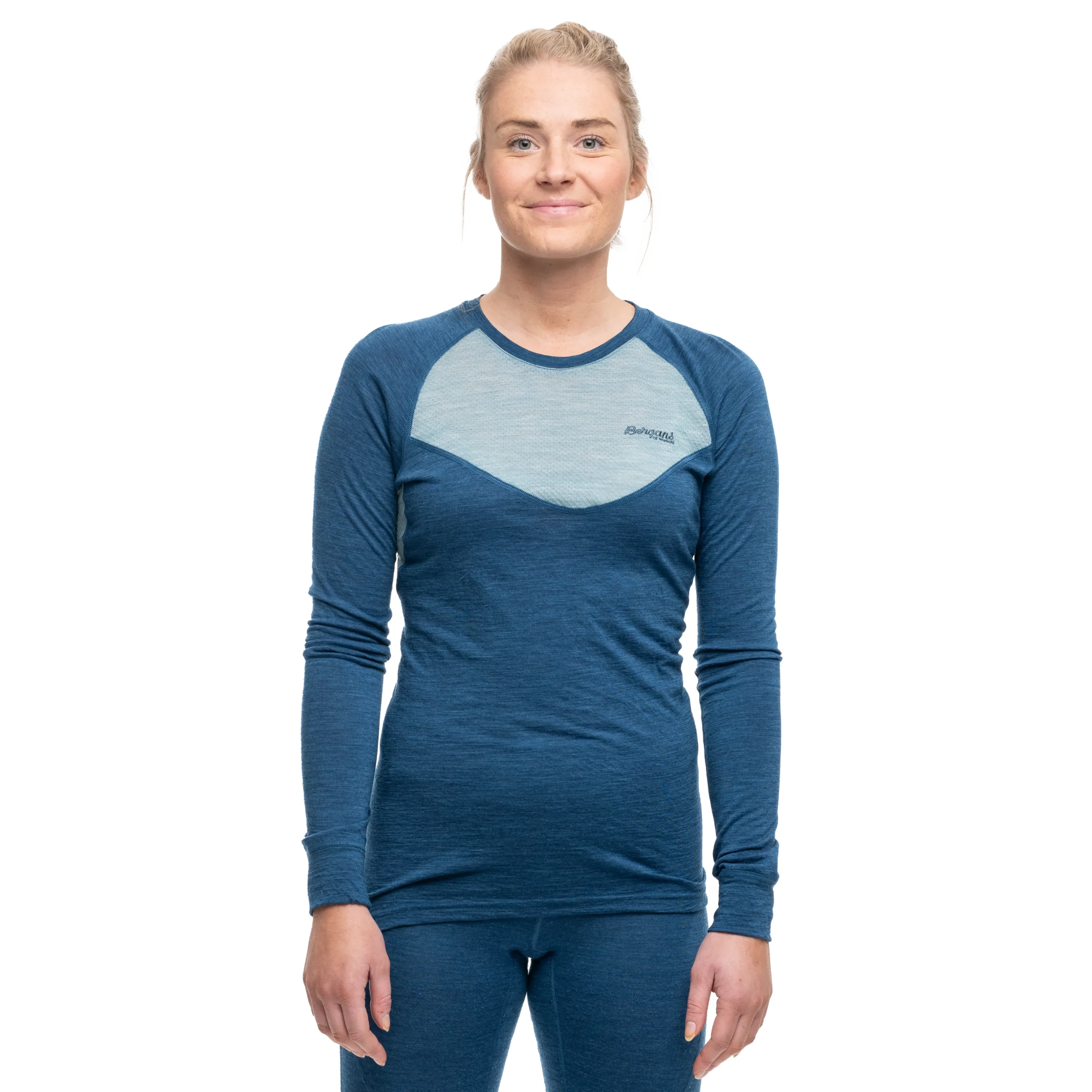 Cheap Bergans Inner:Light W Long Sleeve - Orion Blue / Misty Forest