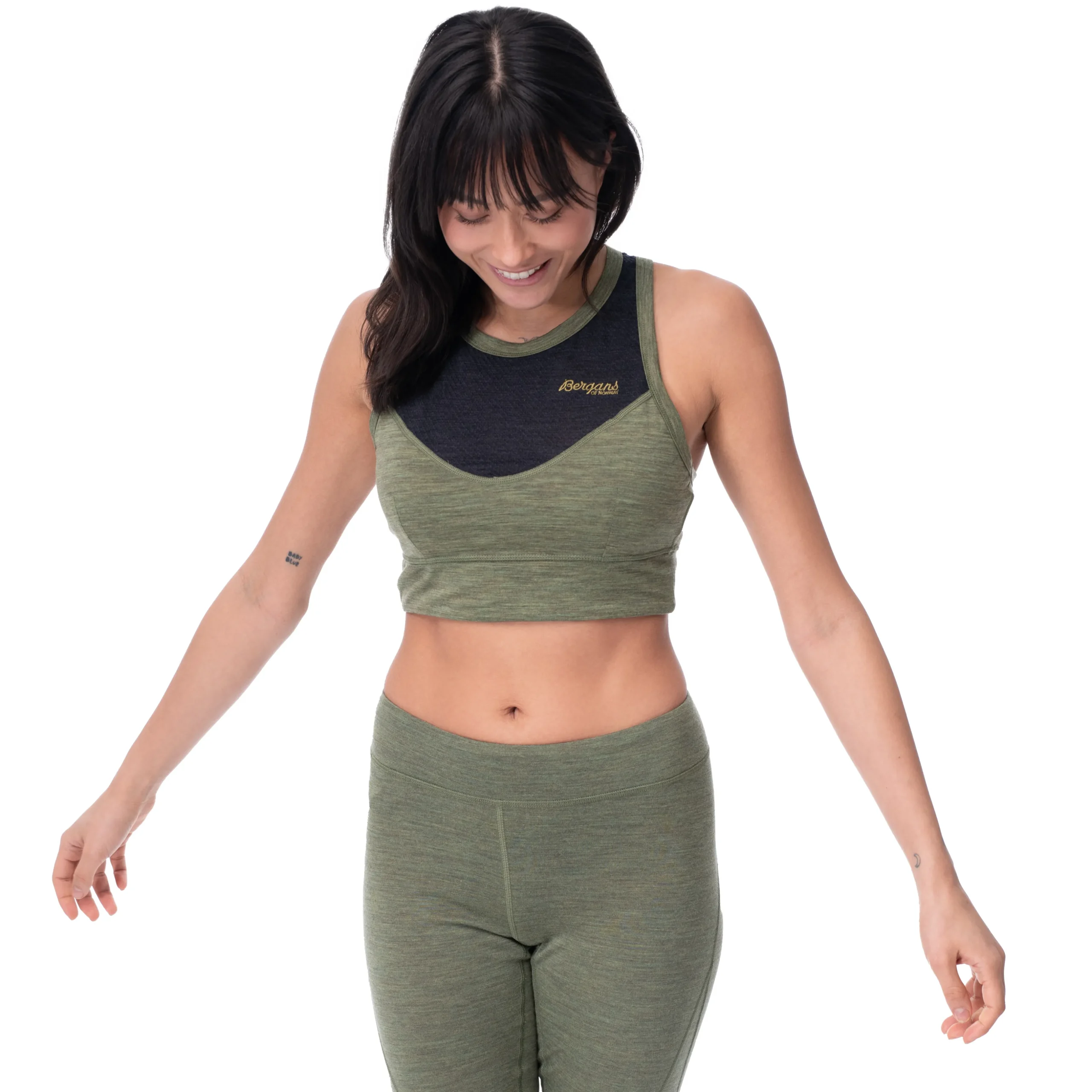 Flash Sale Bergans Inner:Light W Top - Olive Green / Solid Charcoal
