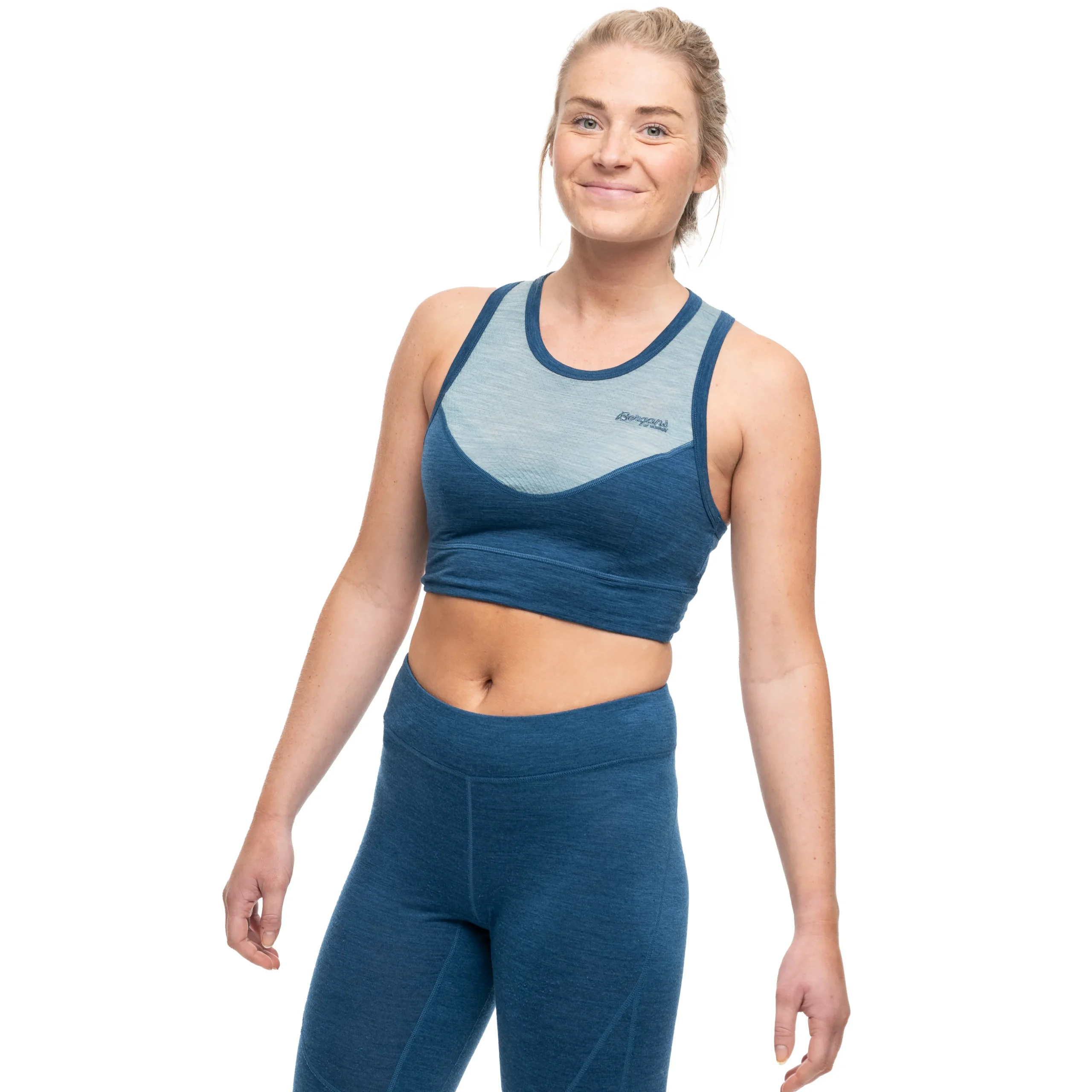 Discount Bergans Inner:Light W Top - Orion Blue / Misty Forest