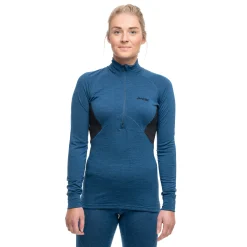 Clearance Bergans Inner:Pure W Half Zip - Orion Blue / Solid Charcoal