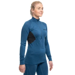 Clearance Bergans Inner:Pure W Half Zip - Orion Blue / Solid Charcoal