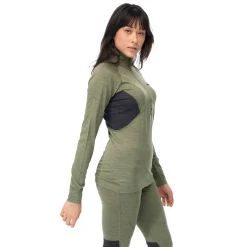 Discount Bergans Inner:Pure W Half Zip - Olive Green