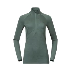 Outlet Bergans Inner:Pure W Half Zip - Dark Jade Green