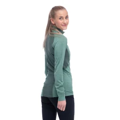 New Bergans Inner:Pure W Half Zip - Jade Green