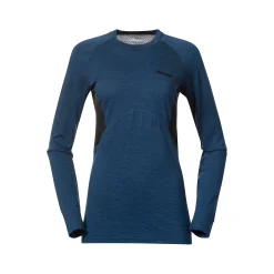Shop Bergans Inner:Pure W Long Sleeve - Orion Blue / Solid Charcoal